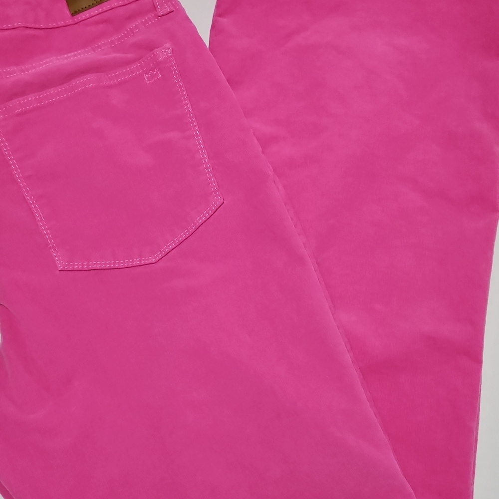 Crown & IVY Bright Pink Women's High Rise Flare Corduroy Pants Size 14 - Picture 10 of 11